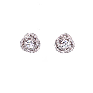 Mira Studs in 18k white gold with diamonds