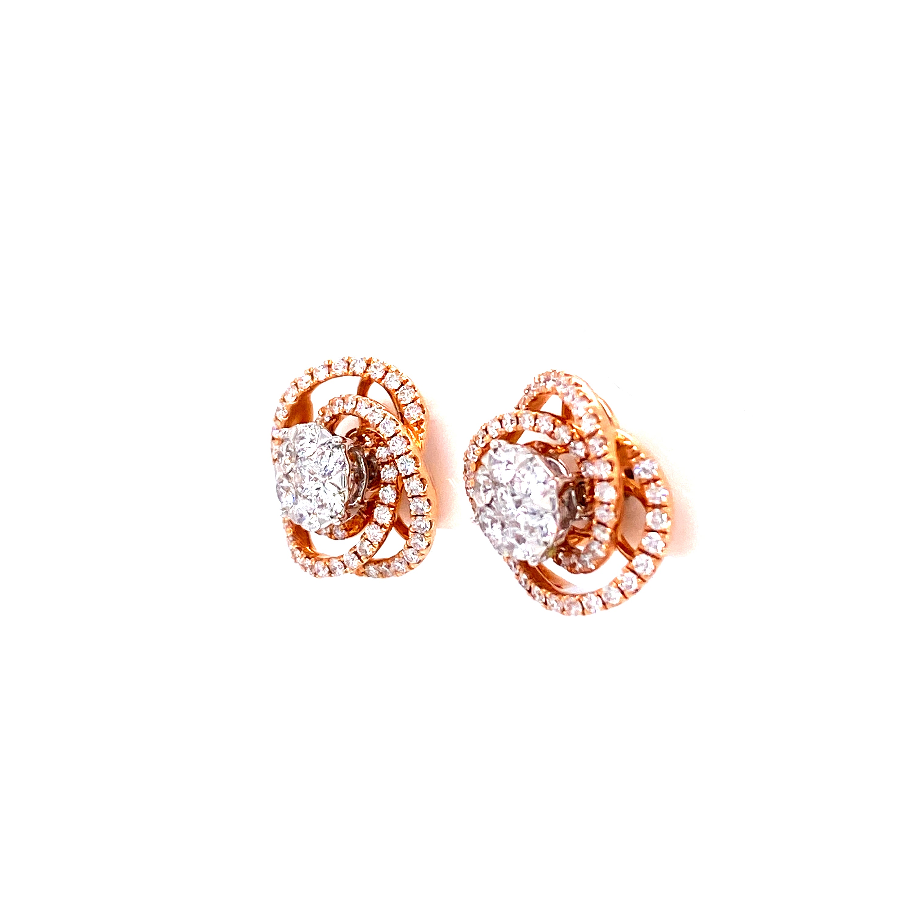 Blair Studs in 18k rose gold with diamonds