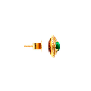 Mila Emerald Stud Earrings in 18k yellow gold with diamonds