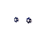 Load image into Gallery viewer, Adley Sapphire Stud Earrings in 18k white gold with diamonds
