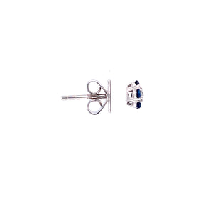 Adley Sapphire Stud Earrings in 18k white gold with diamonds