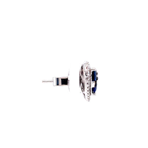 Aviana Sapphire Stud Earrings in 18k white gold with diamonds