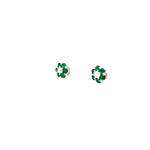 Load image into Gallery viewer, Addilyn Emerald Stud Earrings in 18k white gold with diamonds
