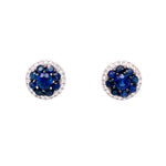 Load image into Gallery viewer, Grecia Sapphire Stud Earrings in 18k white gold with diamonds
