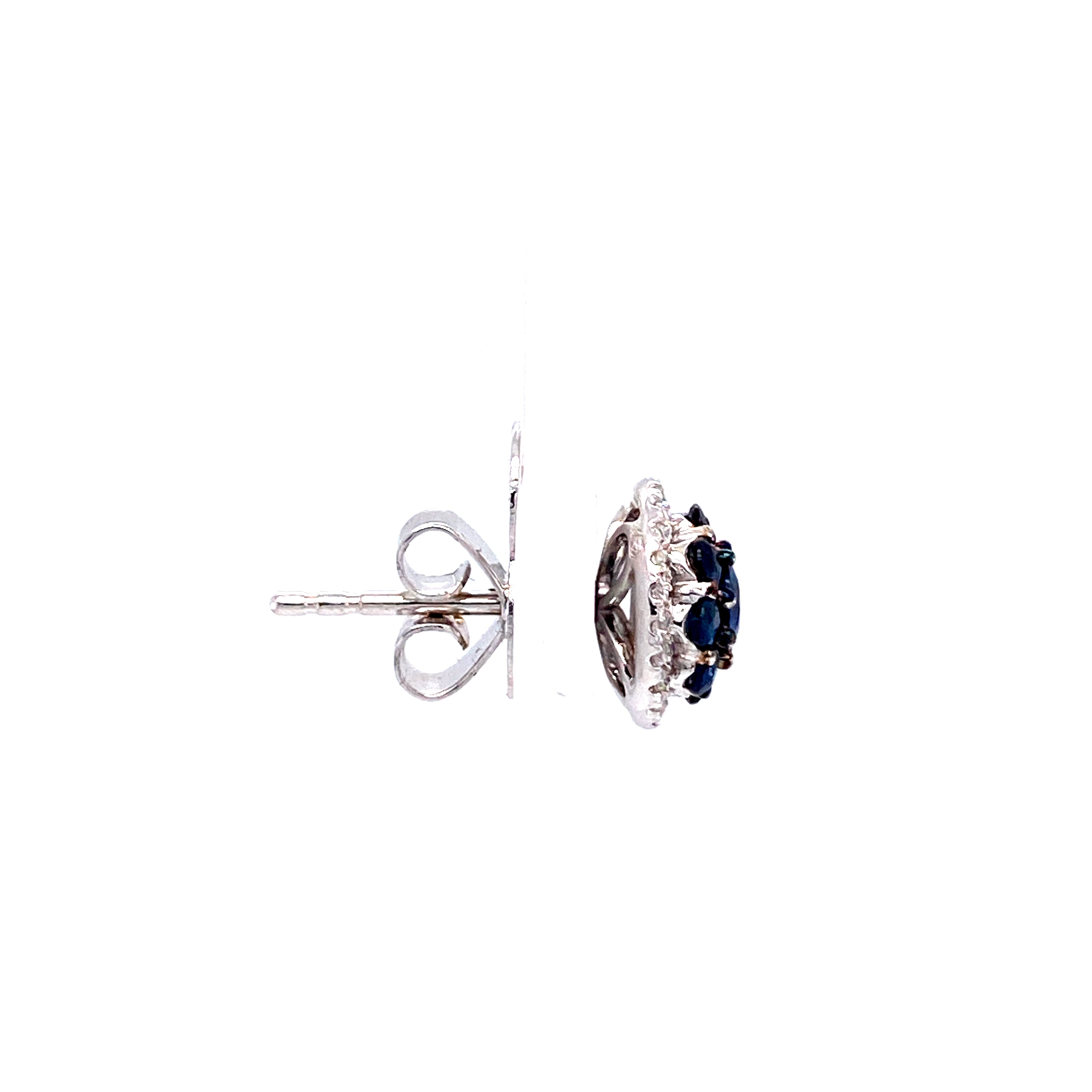 Grecia Sapphire Stud Earrings in 18k white gold with diamonds