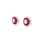 Load image into Gallery viewer, Analia Rubie Stud Earrings in 18k white and rose gold with diamonds
