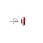 Load image into Gallery viewer, Analia Rubie Stud Earrings in 18k white and rose gold with diamonds
