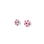 Load image into Gallery viewer, Aria Rubie Stud Earrings in 18k white gold with diamonds
