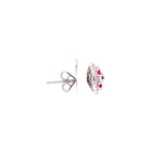 Load image into Gallery viewer, Aria Rubie Stud Earrings in 18k white gold with diamonds
