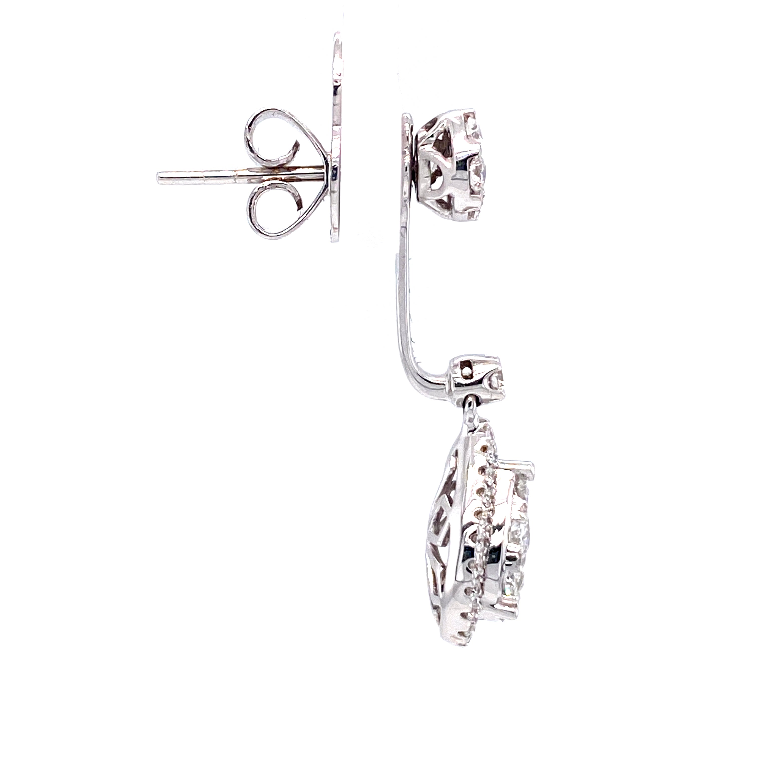 Elodie Drop Earrings in 18k white gold with diamonds