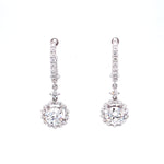 Load image into Gallery viewer, Selena Hoop and Dangle Earrings in 18k white gold with diamonds
