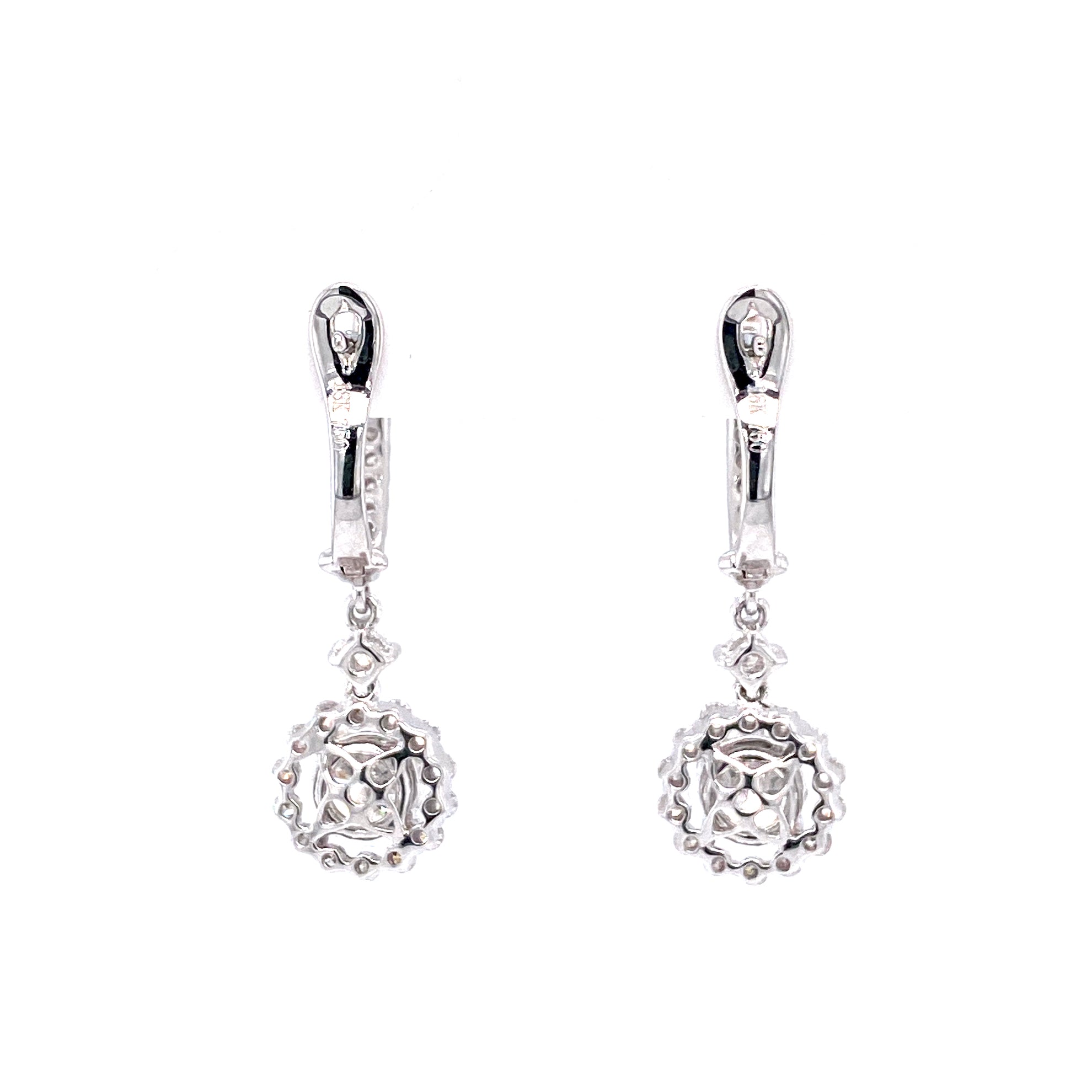 Selena Hoop and Dangle Earrings in 18k white gold with diamonds