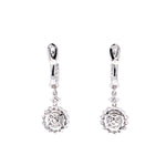 Load image into Gallery viewer, Selena Hoop and Dangle Earrings in 18k white gold with diamonds
