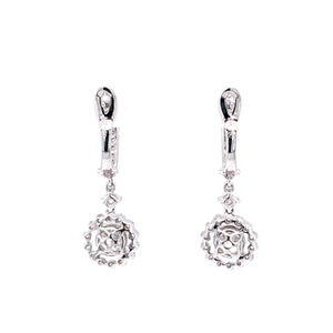 Selena Hoop and Dangle Earrings in 18k white gold with diamonds