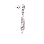 Load image into Gallery viewer, Fluer Drop Earrings in 18k white gold with diamonds
