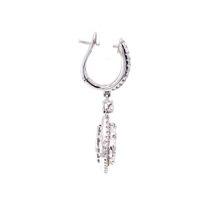 Nella Hoop and Dangle Earrings in 18k white gold with diamonds