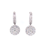 Load image into Gallery viewer, Olivia Diamond Cluster Hoop and Dangle Earrings in 18k white gold
