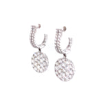 Load image into Gallery viewer, Olivia Diamond Cluster Hoop and Dangle Earrings in 18k white gold
