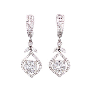 Elliott Hoop and Dangle Earrings in 18k white gold with diamonds