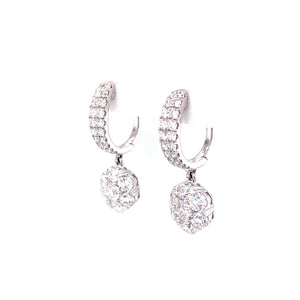 Mindy Hoop and Dangle Earrings in 18k white gold with diamonds