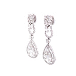 Load image into Gallery viewer, Lara Diamond Cluster Drop Earrings in 18k white gold
