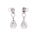 Load image into Gallery viewer, Lara Diamond Cluster Drop Earrings in 18k white gold
