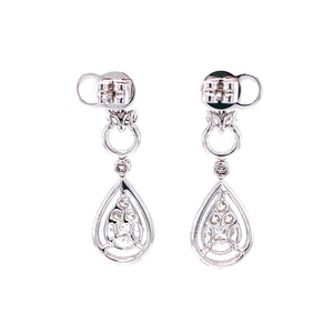 Lara Diamond Cluster Drop Earrings in 18k white gold