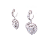 Load image into Gallery viewer, Fleur Hoop and Dangle Earrings in 18k white gold with diamonds
