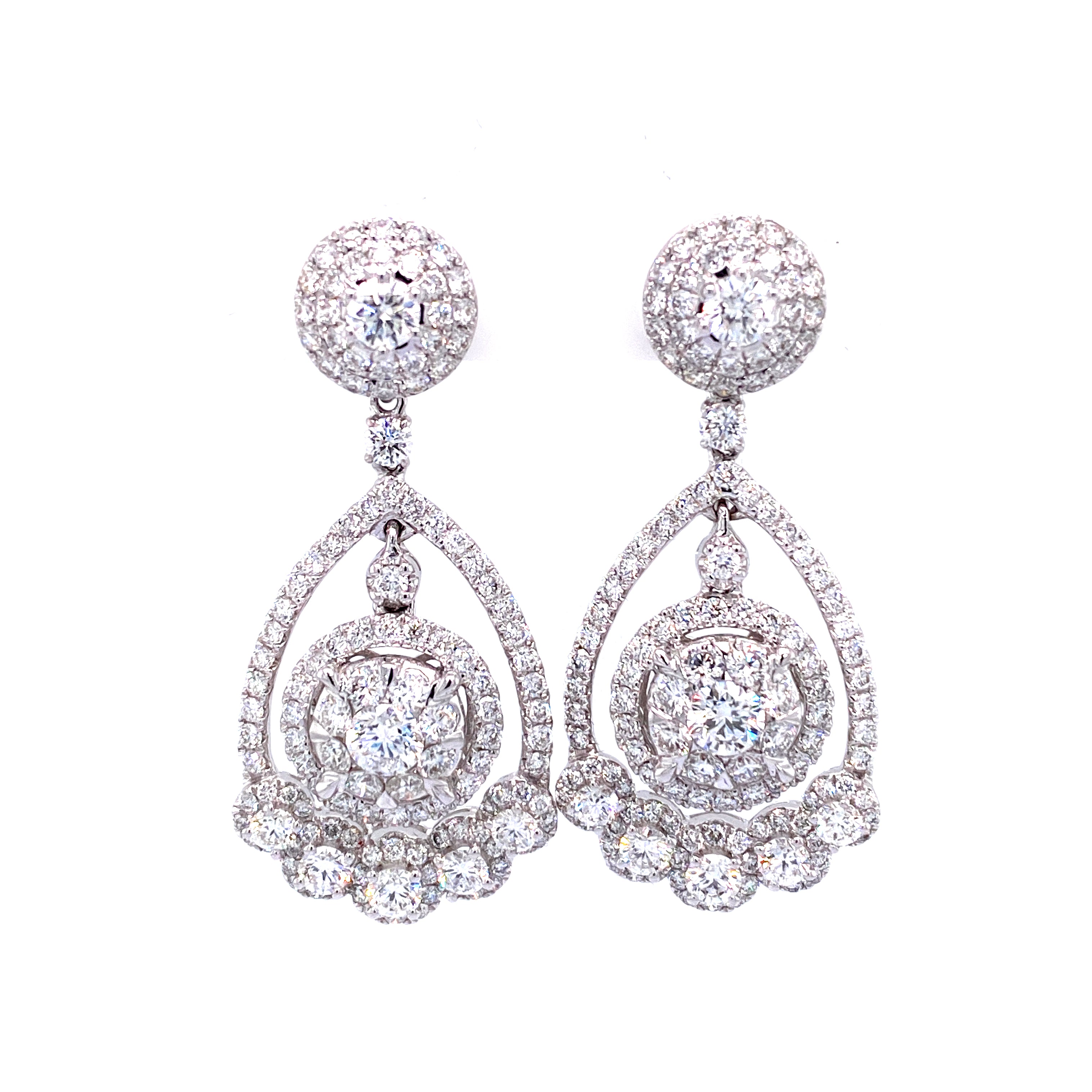 Zahara Drop Earrings in 18k white gold with diamonds