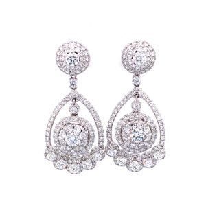 Zahara Drop Earrings in 18k white gold with diamonds