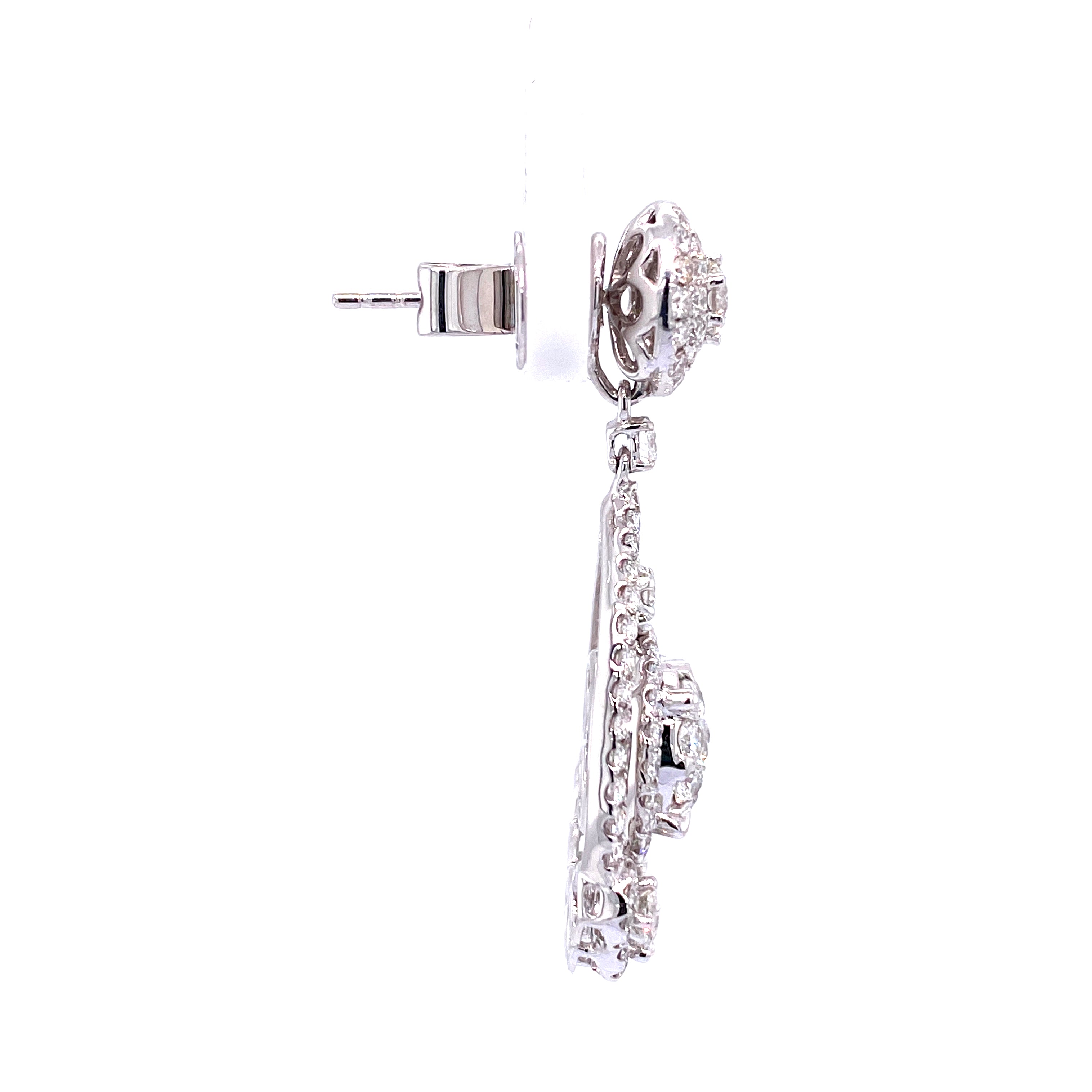 Zahara Drop Earrings in 18k white gold with diamonds