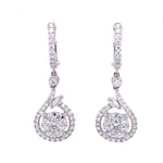 Load image into Gallery viewer, Alice Hoop and Dangle Earrings in 18k white gold with diamonds
