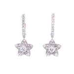 Load image into Gallery viewer, Zemira Hoop and Dangle Earrings in 18k white gold with diamonds
