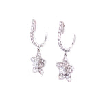 Load image into Gallery viewer, Zemira Hoop and Dangle Earrings in 18k white gold with diamonds
