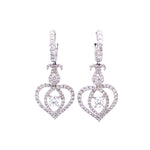 Load image into Gallery viewer, Lily Hoop and Dangle Earrings in 18k white gold with diamonds
