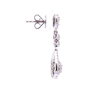 Juniper Drop Earrings in 18k white gold with diamonds