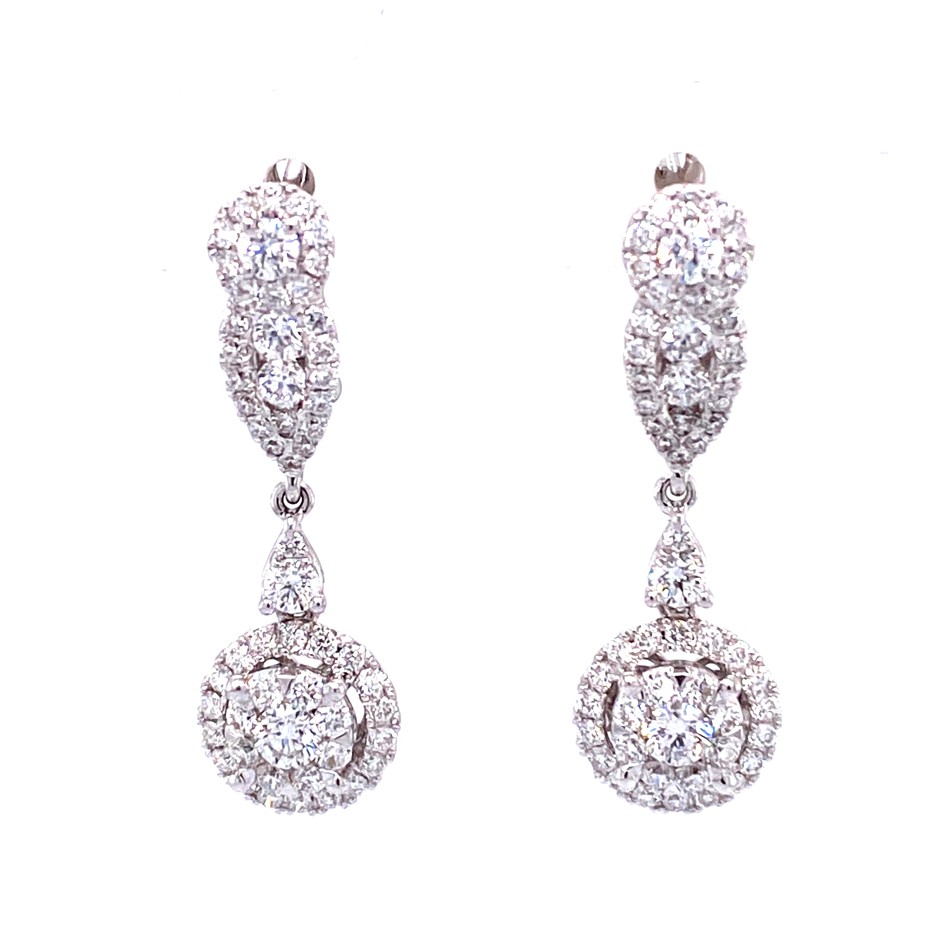 Marlowe Hoop and Dangle Earrings in 18k white gold with diamonds