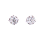 Load image into Gallery viewer, Calla Stud Earrings in 18k white gold with diamonds
