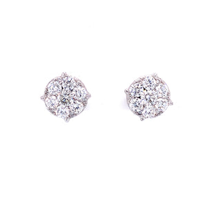 Calla Stud Earrings in 18k white gold with diamonds