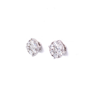 Calla Stud Earrings in 18k white gold with diamonds