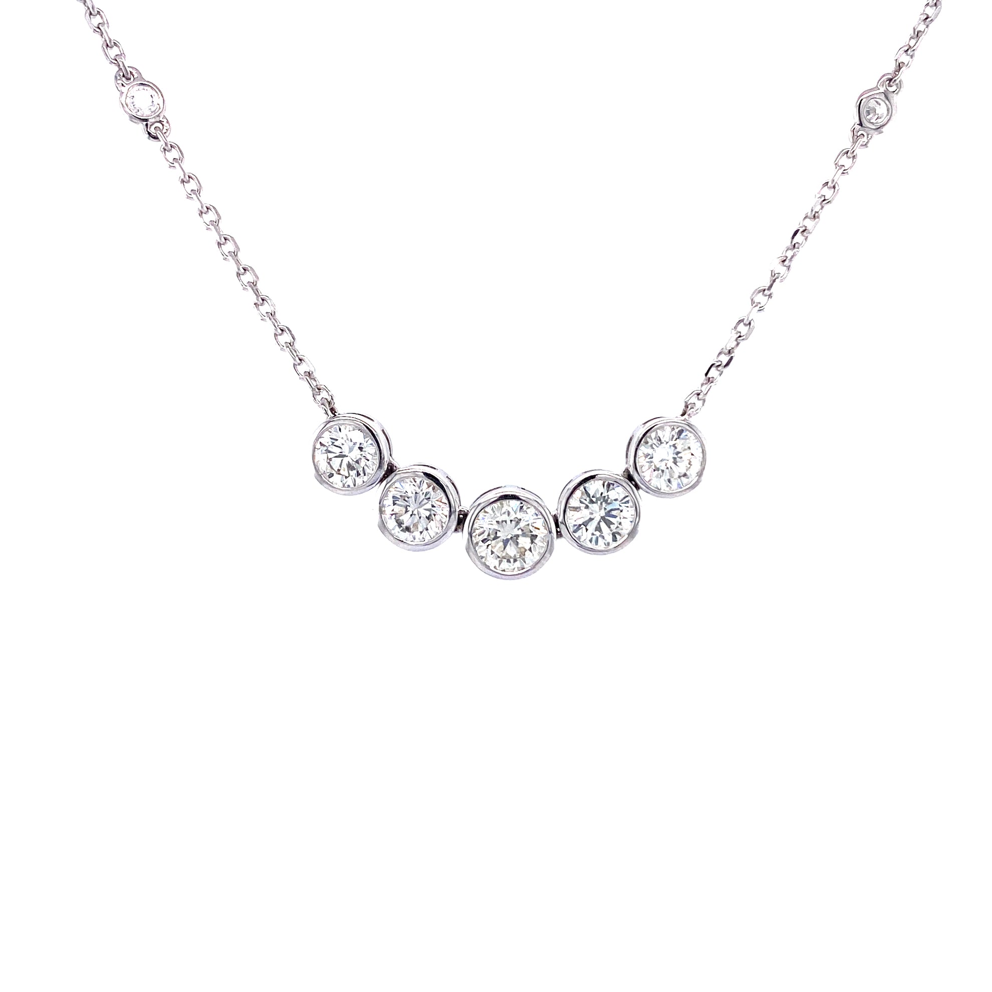 Gabrielle Necklace in 18k white gold with diamonds