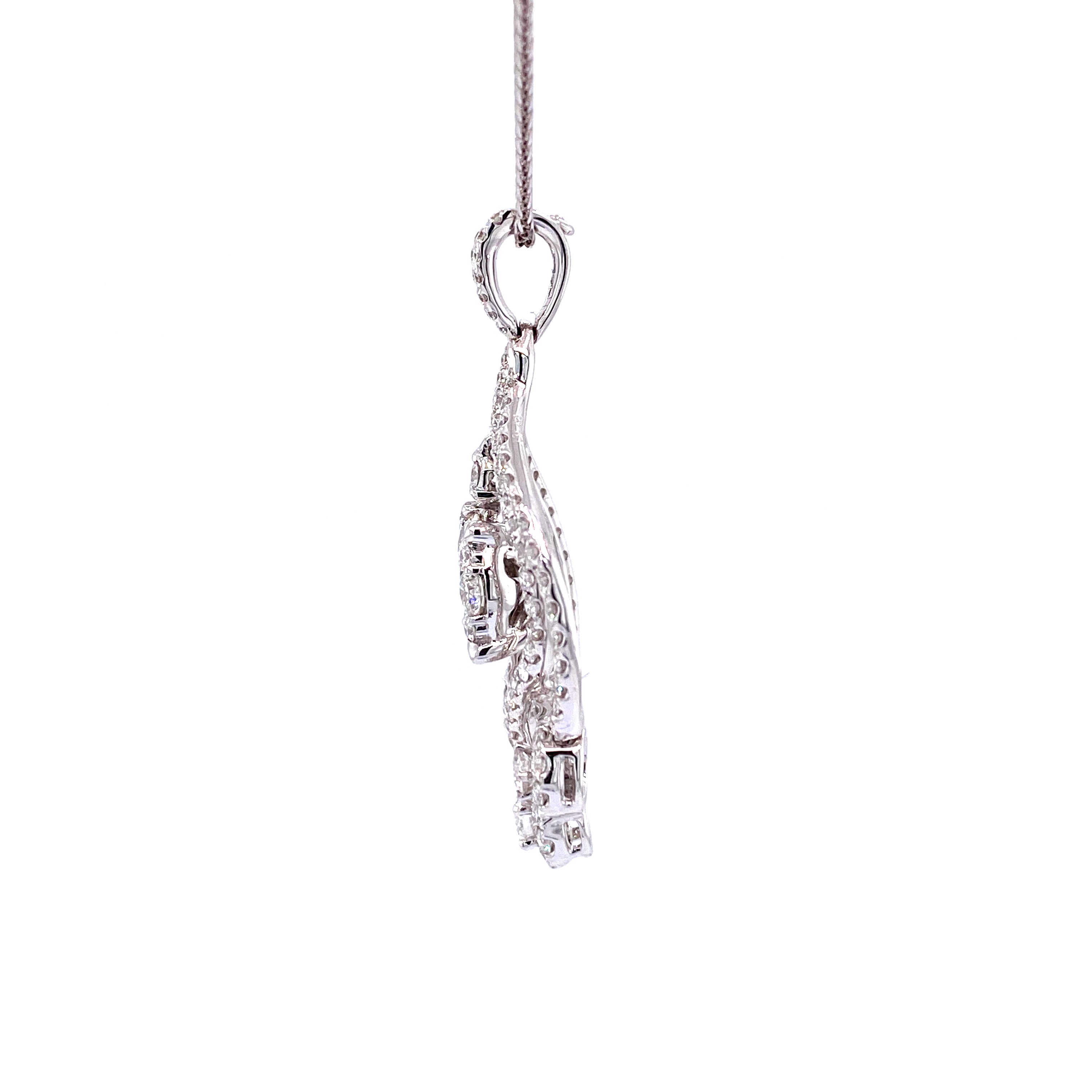 Citrine Pendent in 18k white gold with diamonds