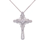 Load image into Gallery viewer, Hannah Cross Pendant in 18k white gold with diamonds
