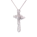 Load image into Gallery viewer, Hannah Cross Pendant in 18k white gold with diamonds
