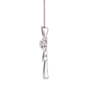 Hannah Cross Pendant in 18k white gold with diamonds