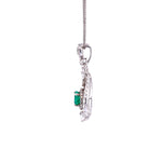 Load image into Gallery viewer, Arna Emerald Pendant in 18k white gold with diamonds
