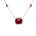 Load image into Gallery viewer, Jolene Ruby Necklace in 18k white and rose gold with diamonds
