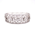 Load image into Gallery viewer, Flora Bangle in 18k white gold with diamonds
