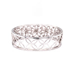 Load image into Gallery viewer, Flora Bangle in 18k white gold with diamonds
