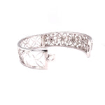 Load image into Gallery viewer, Flora Bangle in 18k white gold with diamonds
